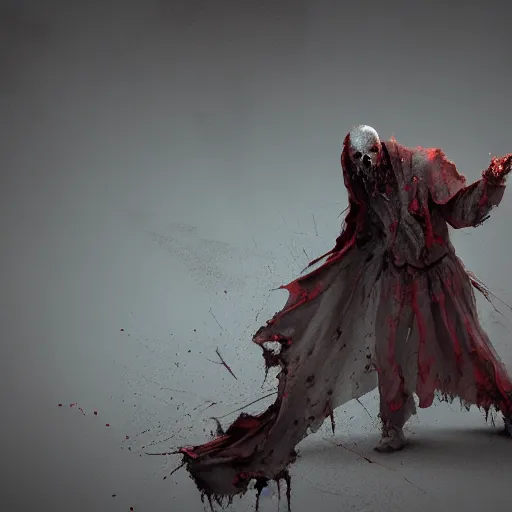 Prompt: A necromancer pulsing with necrotic energy, Art by Jakub Rozalski, power auras, sigils, tattered cloth robes, substance 3d painter, PBR textures, Physical based rendering, cinematic, hyper realism, high detail, octane render, unreal engine, 8k, Vibrant colors, Smooth gradients, High contrast, depth of field, aperture f2.8