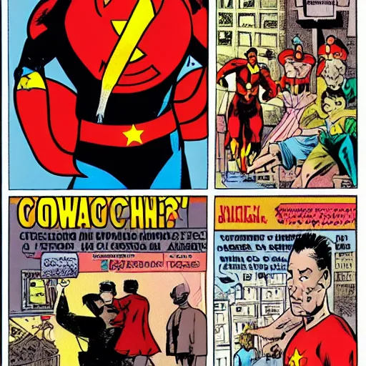 Image similar to a communist superhero in a comic book