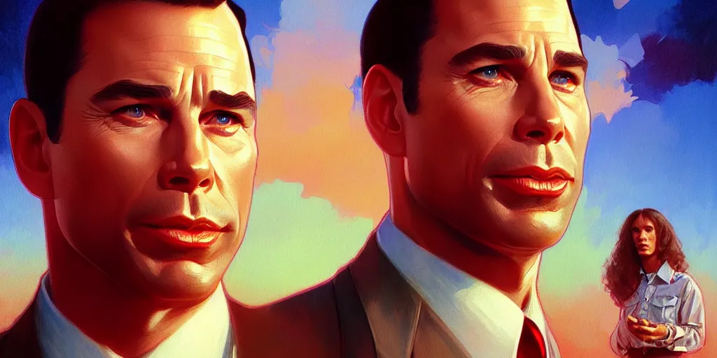 Image similar to john travolta as forrest gump, highly detailed, digital painting, artstation, concept art, matte, sharp focus, illustration, art by artgerm and greg rutkowski and alphonse mucha