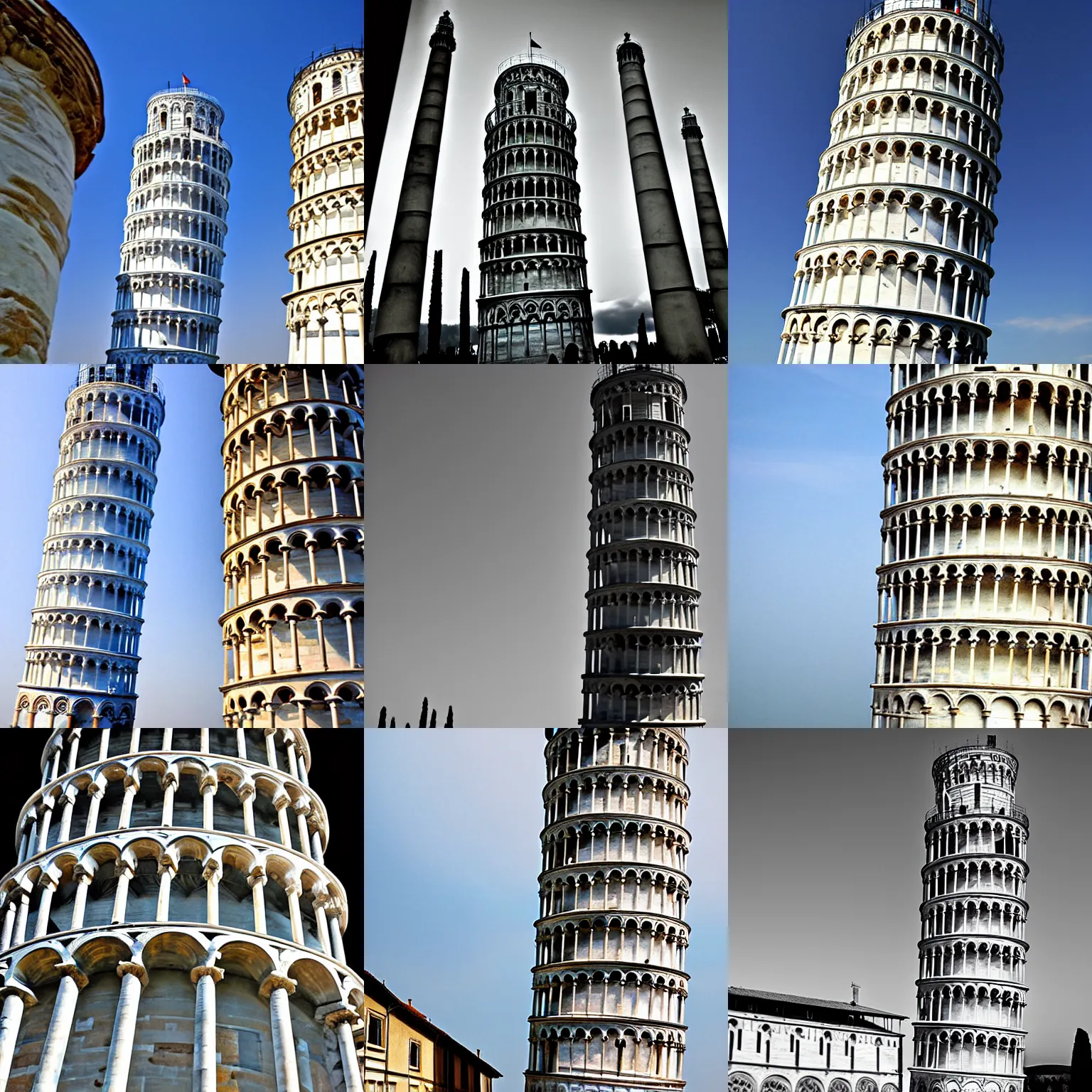 Prompt: Straight tower of Pisa, photograph