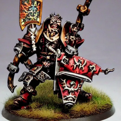 Image similar to Heinrich Kemmler and Krell from Warhammer Fantasy