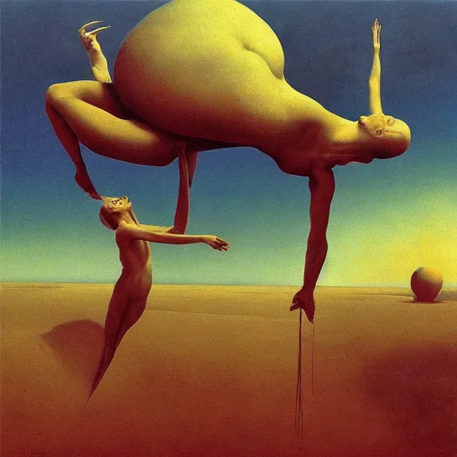 Image similar to Painting, Creative Design, album cover art, Human mind, surrealist, by Zdzisław Beksiński and storm thorgerson