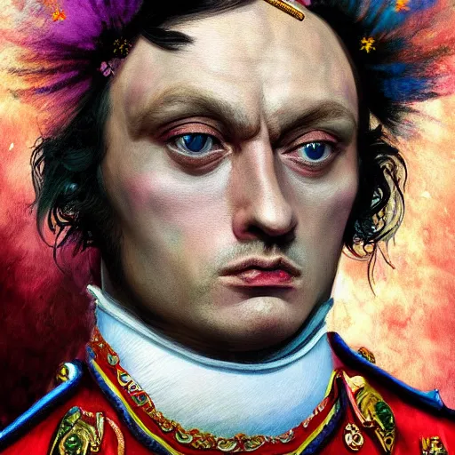 Image similar to an extremely psychedelic portrait of orban viktor as napoleon, surreal, lsd, face, detailed, intricate, elegant, lithe, highly detailed, digital painting, artstation, concept art, smooth, sharp focus, illustration,