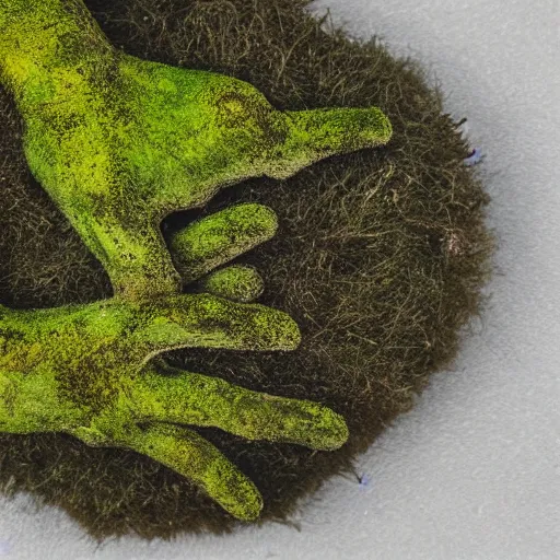 Prompt: hand moss