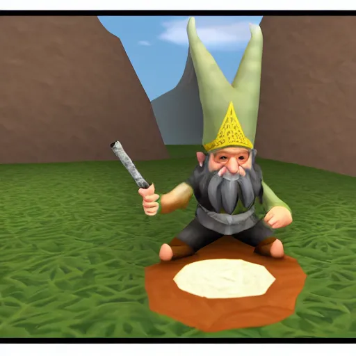 Image similar to Runescape Gnome Child smoking marijuana on top of White Wolf Mountain