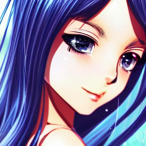 Image similar to close up portrait of a cute victoria justice glitter diamonds by range murata go nagai new type magazine uhd 8 k depth of field sharp crisp 3 d digital manga art complimentary color radiant trending on pinterest winner of illustrator award