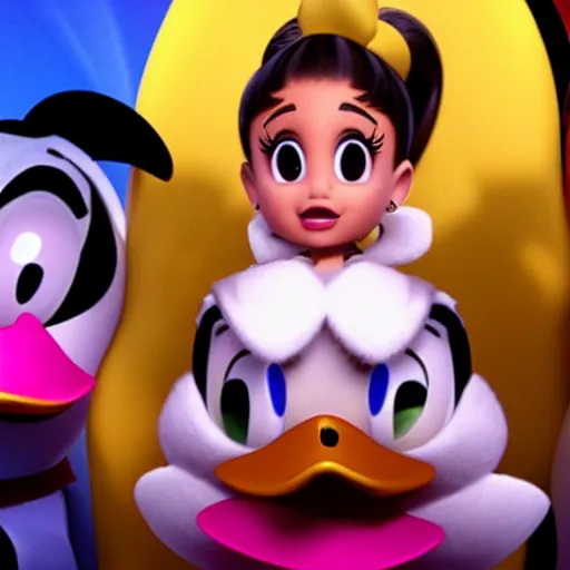 Prompt: ariana grande as a special guest in movie duck tales