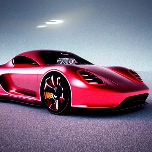 Image similar to “futuristic Porsche, photorealistic 8k”