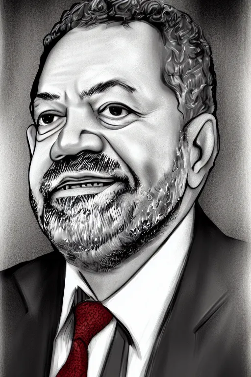 Image similar to a portrait of luiz inacio lula da sila, instrinsic, digital art