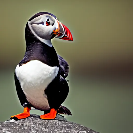 Prompt: beautiful photo of a puffin, canon 5 d