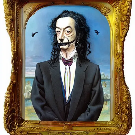 Image similar to portrait of Dali, artwork by Daniel Merriam,