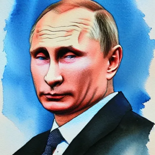 Image similar to vladimir putin, simple watercolour