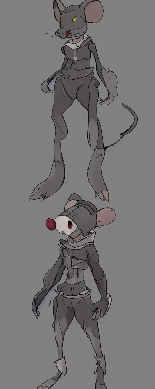 Image similar to concept art full body of mouse character, trending on pixiv, deviantart