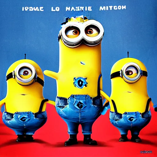 Image similar to Soviet propaganda poster of Minions from Dispicable Me