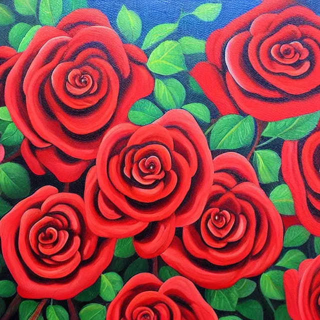 Image similar to a beautiful painting hundreds of roses in the rose garden are like small bristles, by kusama miyama realistic oil painting