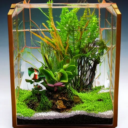 Image similar to a terrarium in ashii art