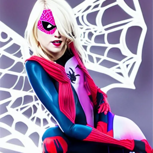 Image similar to Spider Gwen photoshoot