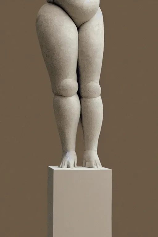 Prompt: human geometric biological structure made of skin and hair standing on two legs on a plinth, overweight, obese, intricate, elegant, highly detailed, hyper - realist sculpture by john isaac