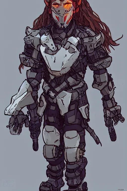 Image similar to combination suit armor aloy horizon forbidden west horizon zero dawn robot ninja mask helmet backpack tribal, art gta 5 comics, official fanart behance hd artstation by jesper ejsing, by rhads, makoto shinkai and lois van baarle, ilya kuvshinov, ossdraws radiating a glowing aura cgi rtx 2 0 2 2