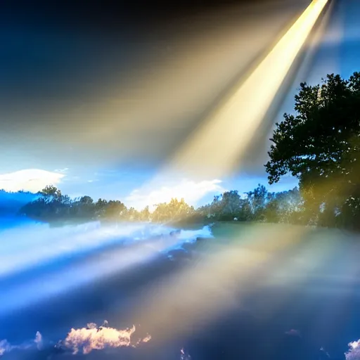 Image similar to Brilliant 8k photograph of God Rays