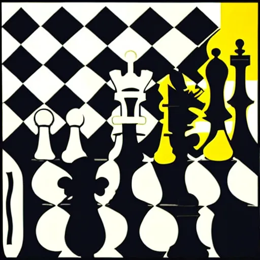 Prompt: chess, by roy lichtenstein, pop art,