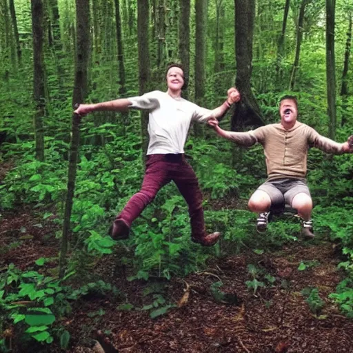 Prompt: funniest and happiest picture in the forest