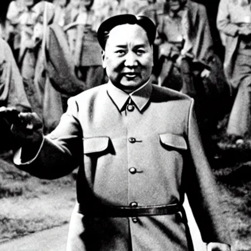 Image similar to chairman mao has a guest role in wizard of oz, movie still, realistic, sharp focus, 8 k high definition, insanely detailed, intricate, elegant