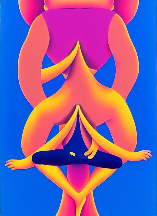 Image similar to yoga by shusei nagaoka, kaws, david rudnick, airbrush on canvas, pastell colours, cell shaded, 8 k