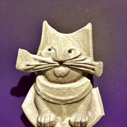 Prompt: a cat made of chocolate