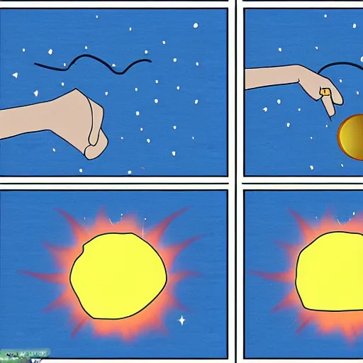 Image similar to wikihow, how you can hide the sun, illustration