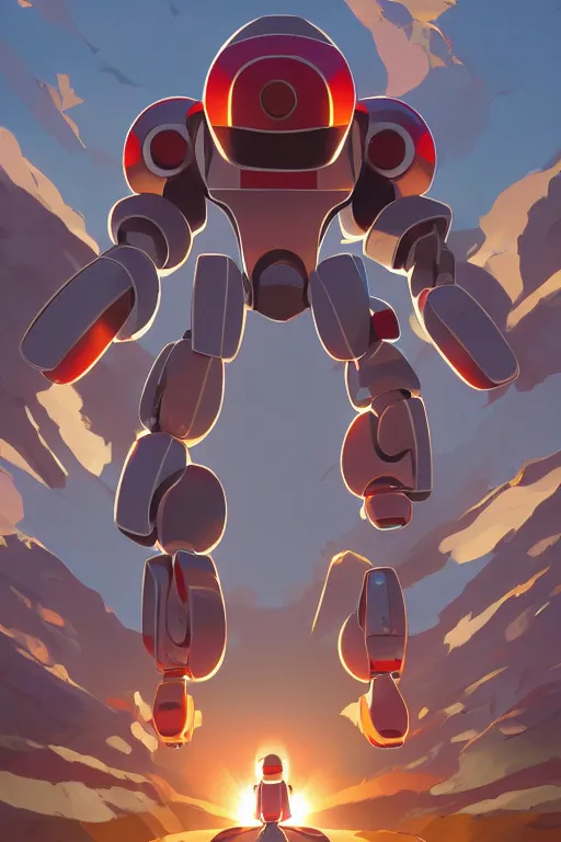 Image similar to metabots medabots medarotto medarot robot minimalist comics, behance hd by jesper ejsing, by rhads, makoto shinkai and lois van baarle, ilya kuvshinov, rossdraws global illumination ray tracing hdr radiating a glowing aura