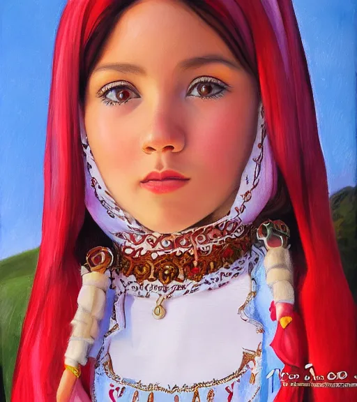 Image similar to bashkir goth girl, detailed portrait, photorealistic