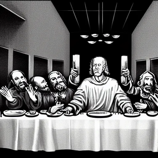 Prompt: Joe Biden last supper