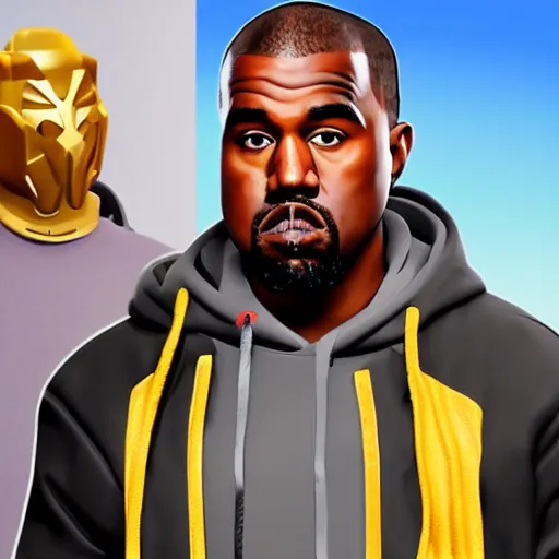 Image similar to kanye in fortnite concept