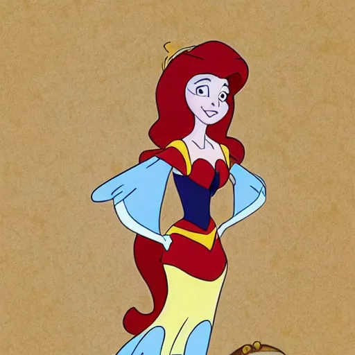 Prompt: Ariel as Nausicca in Nausicca of the Valley of the Wind, Diseny animation style