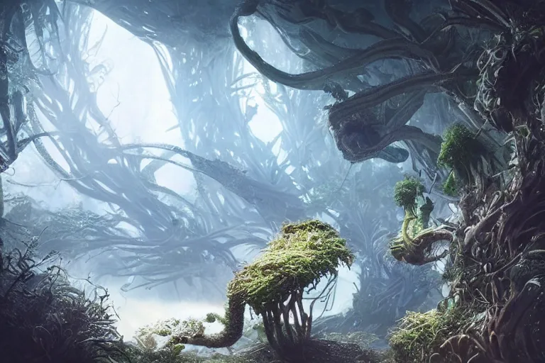 Prompt: the most amazing dream you ever had about alien botany, hyper realistic, ambient lighting, concept art, intricate, hyper detailed, smooth, dynamic volumetric lighting, octane, cinematic