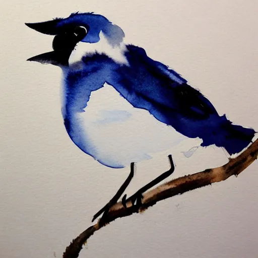 Image similar to watercolor bird, realistic, water