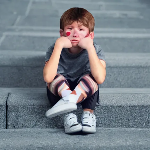 Prompt: stock photo kid hurts knee