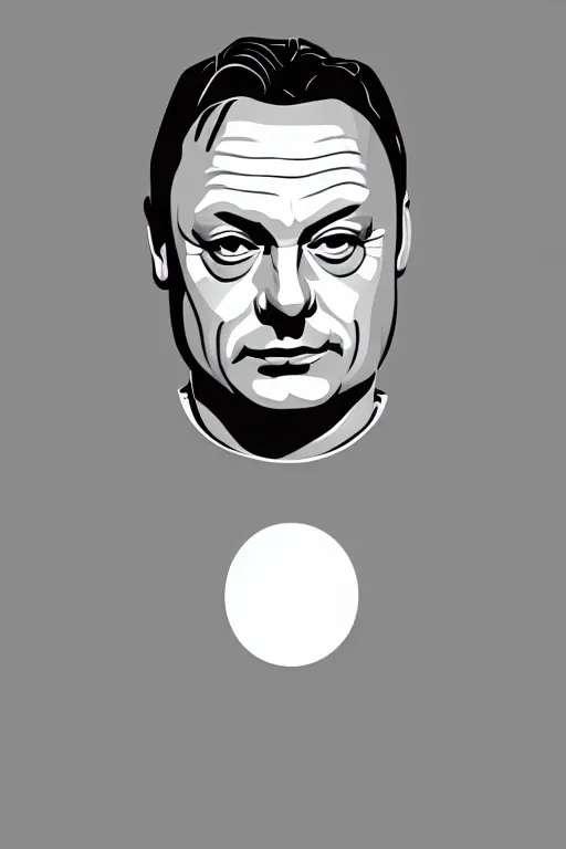 Prompt: minimalist viktor orban, illustration, vector art