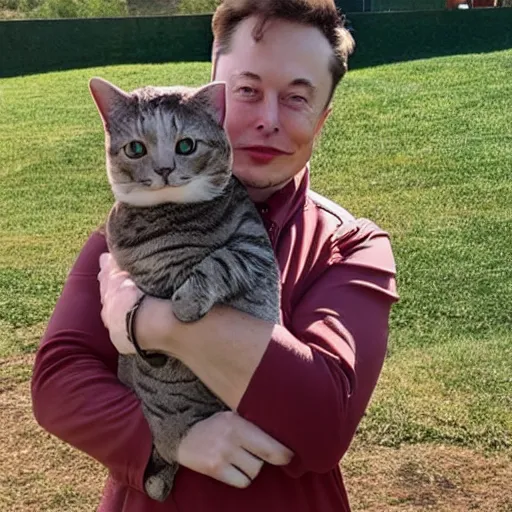 Prompt: elon musk wearing a cat costume