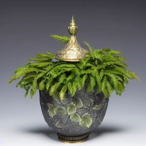 Image similar to an architectural, unique pot made for houseplants, hollywood regency style