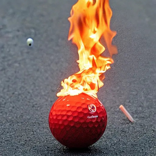 Image similar to golf ball on fire