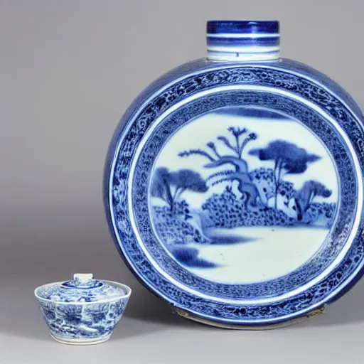 Image similar to photographs of kangxi blue and white porcelain