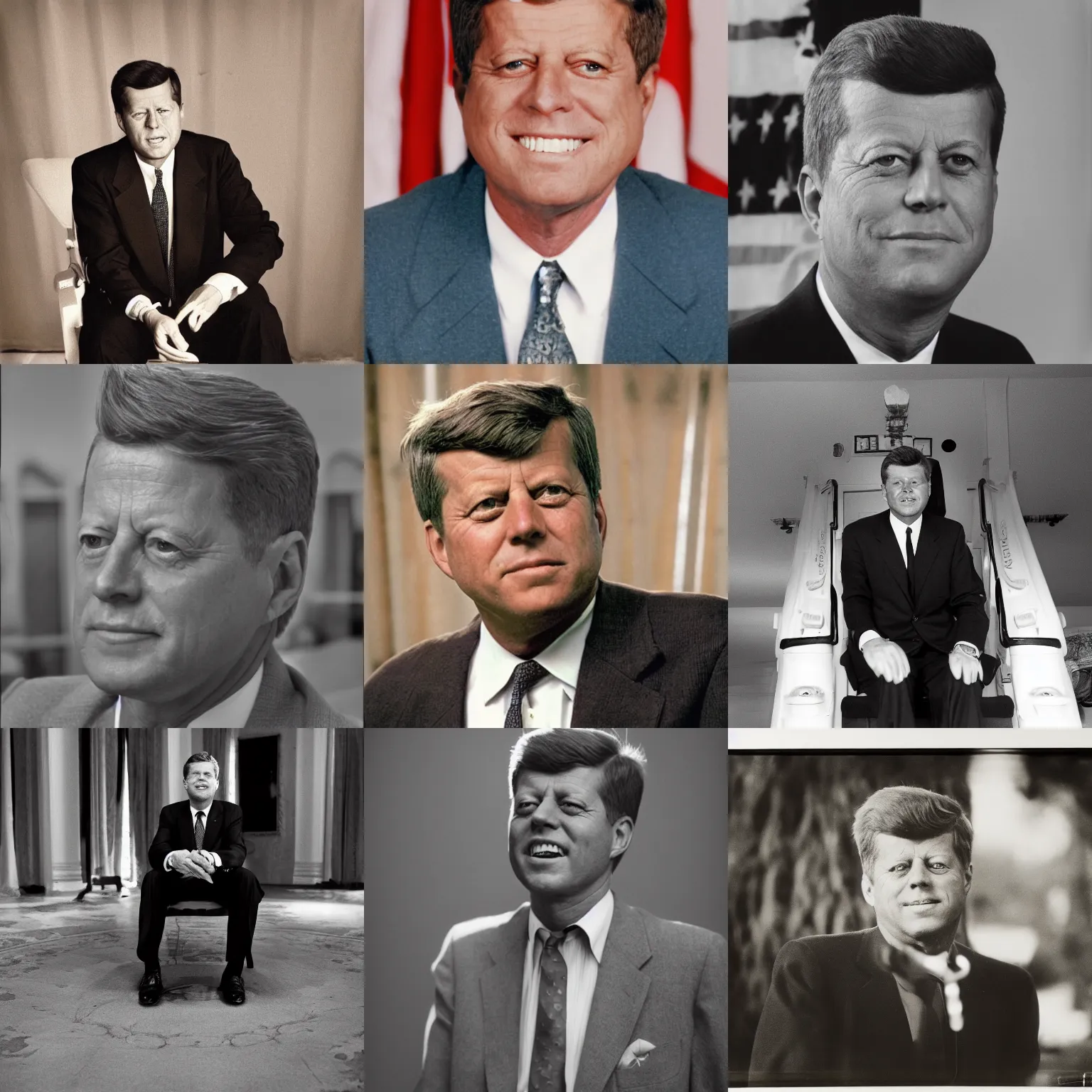 Prompt: portrait of john f kennedy, 7 5 years old. photo with 1 5 mm lens, 1 9 9 2, dignifying