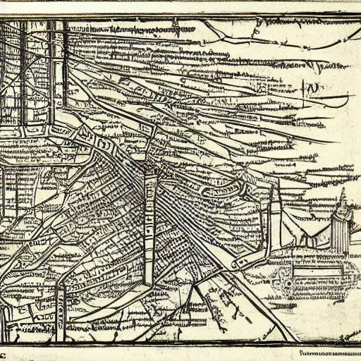 Prompt: map of the new york subway system, woodcut by albrecht durer 1 5 0 9