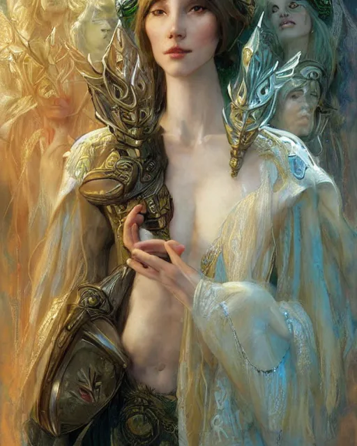 Prompt: a beautiful elf queen by Edgar Maxence and Ross Tran and Michael Whelan