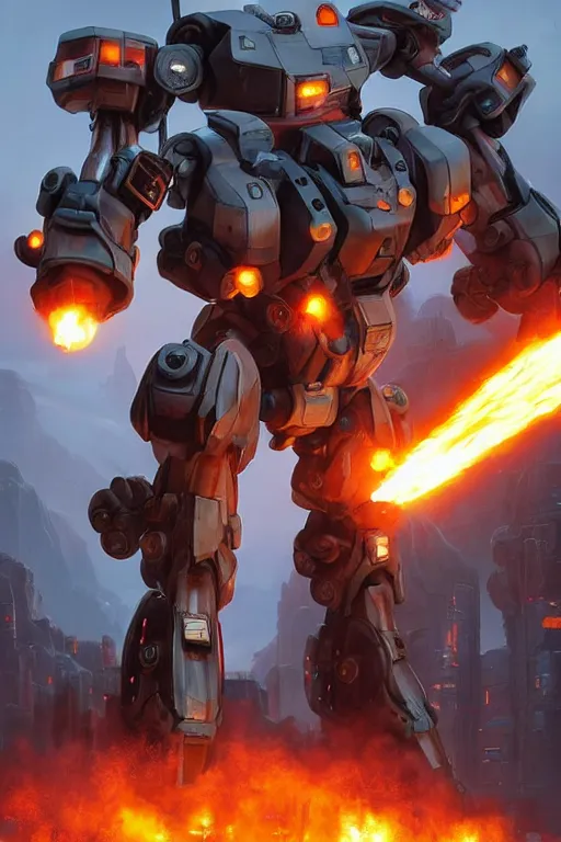 Image similar to mechwarrior 5 : mercenaries mech megaman transformer robot boss tank engine game octane render, 4 k, hd 2 0 2 2 3 d cgi rtx hdr style chrome reflexion glow fanart jesper ejsing, by rhads, makoto shinkai borderlands and by feng zhu rossdraws artstation by digital cinematic pixar and disney unreal zbrush central hardmesh