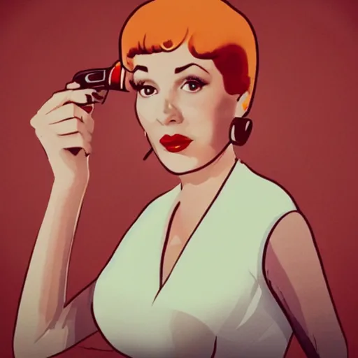 Prompt: Funco POP of sultry Joan Holloway of the TV Show Mad Men