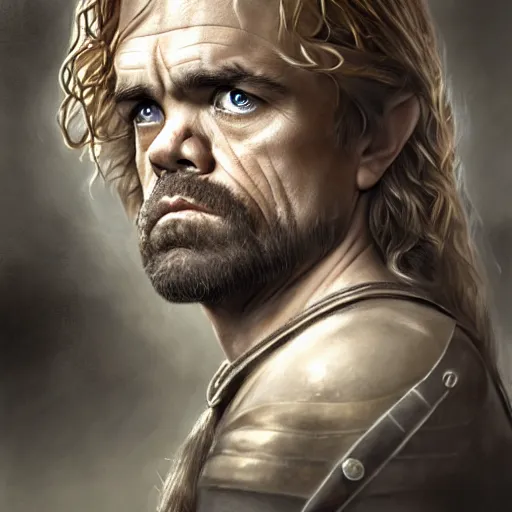 Image similar to peter dinklage as legolas ( pointed ears ), digital painting, extremely detailed, 4 k, intricate, brush strokes, mark arian, artgerm, bastien lecouffe - deharme