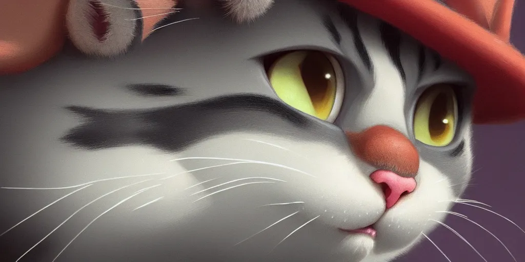 Image similar to a very detailed close up face portrait of tom the cat from tom and jerry, extremely detailed digital painting, in the style of fenghua zhong and ruan jia and jeremy lipking and peter mohrbacher, mystical colors, rim light, beautiful lighting, 8 k, stunning scene, raytracing, octane, trending on artstation